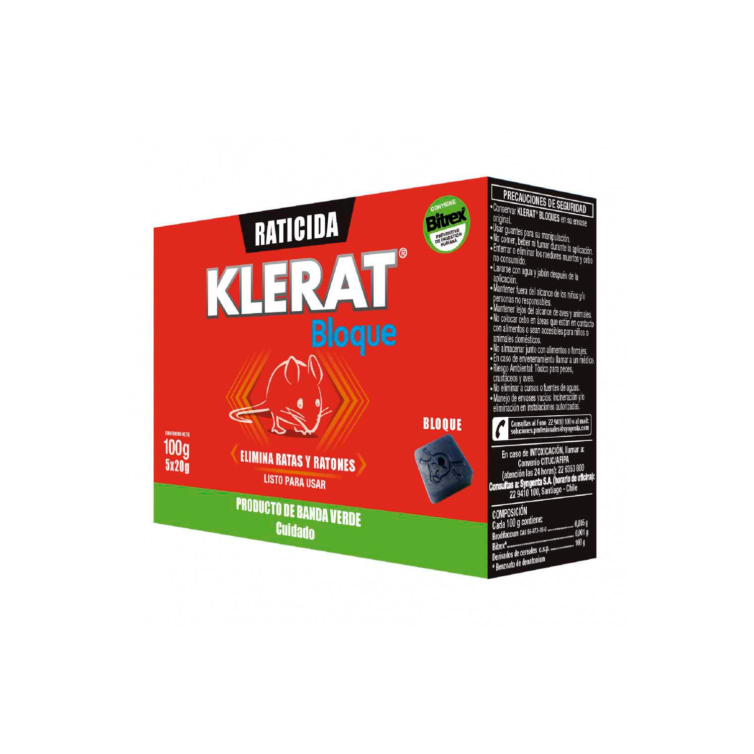 RATICIDA KLERAT BLOQUE 100 GRS