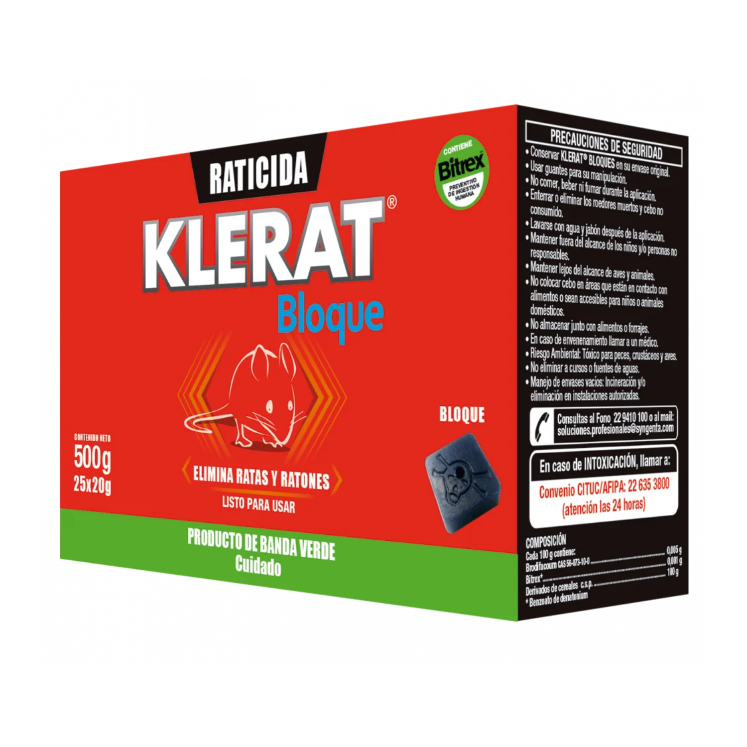 RATICIDA KLERAT BLOQUE 500 GRS